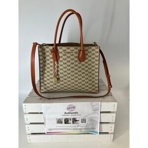 MICHAEL KORS, SIGNATURE PRINT SAFFIANO LEATHER CROSSBODY BAG